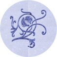 thumbnail image 1 of Ahgly Company Machine Washable Indoor Square Transitional Lavender Blue Area Rugs, 3' Square, 1 of 7
