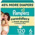 thumbnail image 1 of Pampers Swaddlers Couches, Taille 6 (23-44 lbs), Absorbantes, Garde Bébé au Sec et à l'Aise, Couche Jetable pour Bébé Sécuritaire pour la Peau, 1 of 27