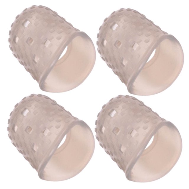 4pcs Guitar Playing Left Hand Fingertip Protector Ukulele Guitar Fingertip Silicone Protective Cover