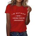 thumbnail image 1 of B91xZ Chemise d'Été pour Femmes à Manches Courtes, Tee-Shirt Décontracté Ample de Printemps, Rouge TTG, 1 of 5