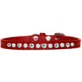 thumbnail image 1 of Pearl And Clear Jewel Croc Dog Collar Red Size 12, 1 of 1