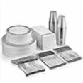 thumbnail image 3 of 350 Piece Silver Dinnerware Set - 50 Guest Silver Lace Design Plastic Plates - 50 Silver Plastic Silverware - 50 Silver Cups - 50 Linen Like Silver Napkins, 50 Guest Disposable Silver Dinnerware Set, 3 of 4
