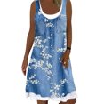 thumbnail image 1 of MAWCLOS Robe d'Été Droite pour Femme, Encolure Dégagée, Robe Débardeur, Tunique Midi Unie, Style Bohème, Voyage, Sans Manches, Bleu Ciel, Floral, S, 1 of 2