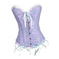 thumbnail image 4 of Esquirla Robe Corset à Fleurs pour Femme Camisole Débardeur Vintage à Spirale à Armatures en Acier à Lacets Bleu, 4 of 8