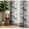 thumbnail image 4 of Vargottam Cotton Curtains for Windows - 3-in-1 Rod Pocket/Back Tab Short Window Drapes - Light Filtering Cotton Panels - Set of 2, 52"x63" - Animal & Bloom Pattern (Pink), 4 of 8