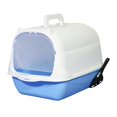 thumbnail image 2 of Hooded Cat Enclosed Cat Toilet Reusable Removable Cat Litter Tray Blue, 2 of 8