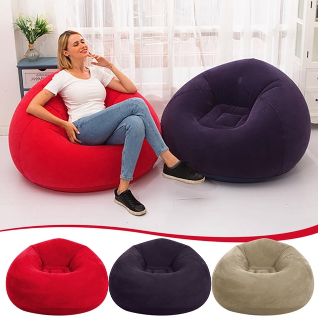 Tyidzon Inflatable Bag Chairs, Beanless Bag Chair Soft Comfortable 43 Inch Inflatable Chair for Living Room Bedroom Reading Room