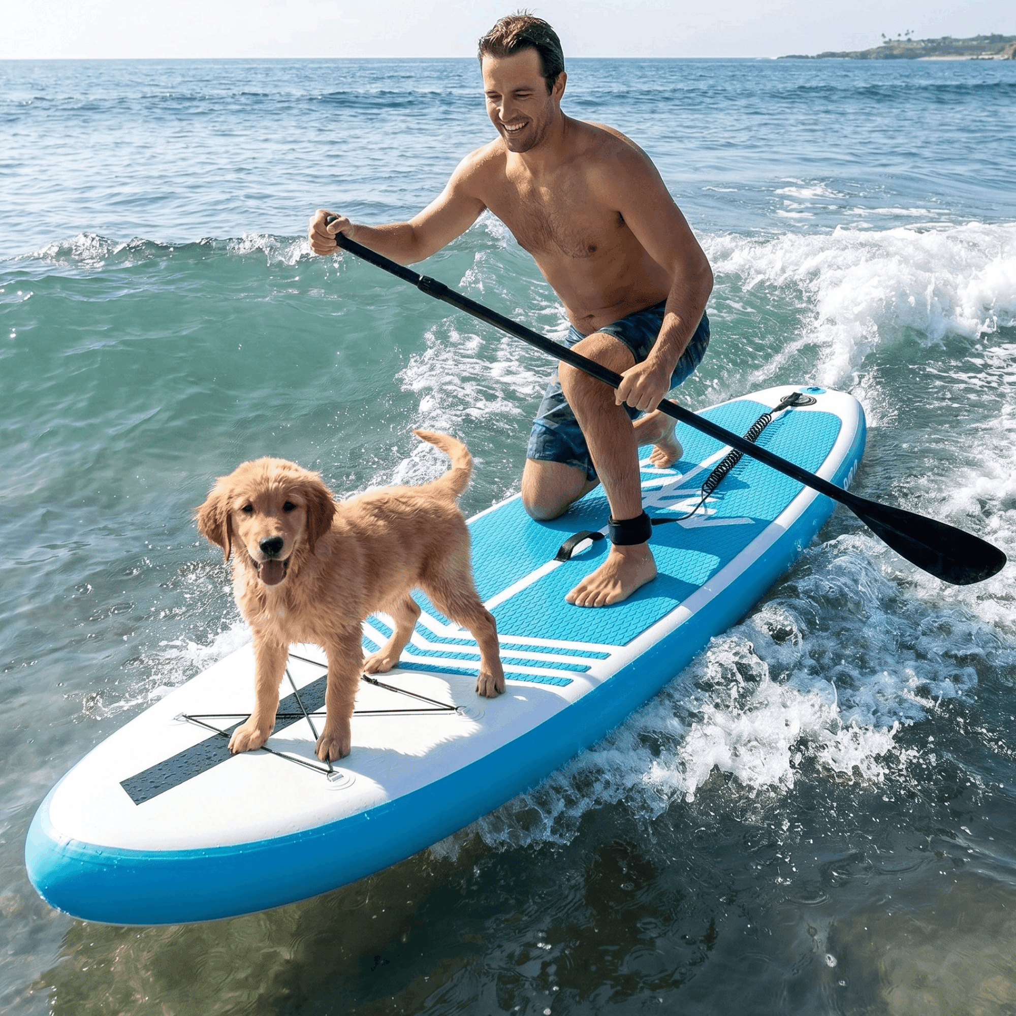 Naipo Inflatable Stand up Paddle Board SUP Non-Slip Deck with Adjustable Paddle Backpack Pump & Leash Stable Paddle Board for Adults Youth Yoga Fishing