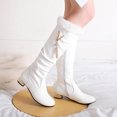 thumbnail image 1 of EGNMCR Bottes Hauteur Genou Bottes pour Femmes Grande Taille avec Bout Rond Imprimé en Relief Cuissardes, 1 of 9
