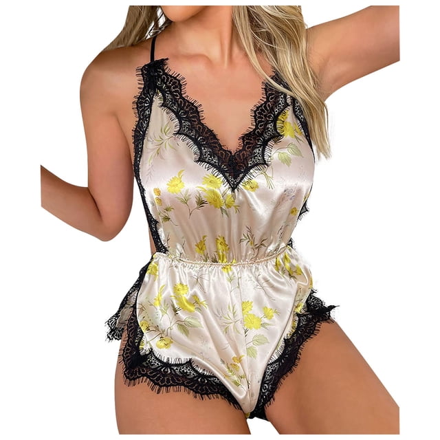 jovatis Femmes Combinaisons Casual Mode Femmes Sangle Dentelle Imprimée Combinaison Sexy Confortable Dos Nu Combinaison