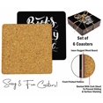 thumbnail image 4 of Inkdotpot Set of 6 Drink Coasters Easy Clean 4-inch SquareCoastersCork Base-Reusable- Quotes, 4 of 8