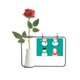 thumbnail image 1 of Merry mas Snowman Festival Pattern Artificial Rose Flower Hanging Vases Decoration Bottle, 1 of 3