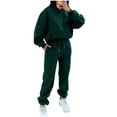 thumbnail image 2 of Ensemble de Deux Pièces pour Femmes 2023 Mode Poche Col Rond Décontracté Manches Longues Chandail en Molleton + Pantalon Ensemble de Sport pour Femmes en Solde, 2 of 5