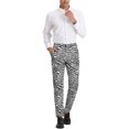 thumbnail image 2 of INSPIRE CHIC Men's Pants Snake Print Regular Fit Flat Front Elastic Waist Pants 36 Zebra Print, 2 of 6