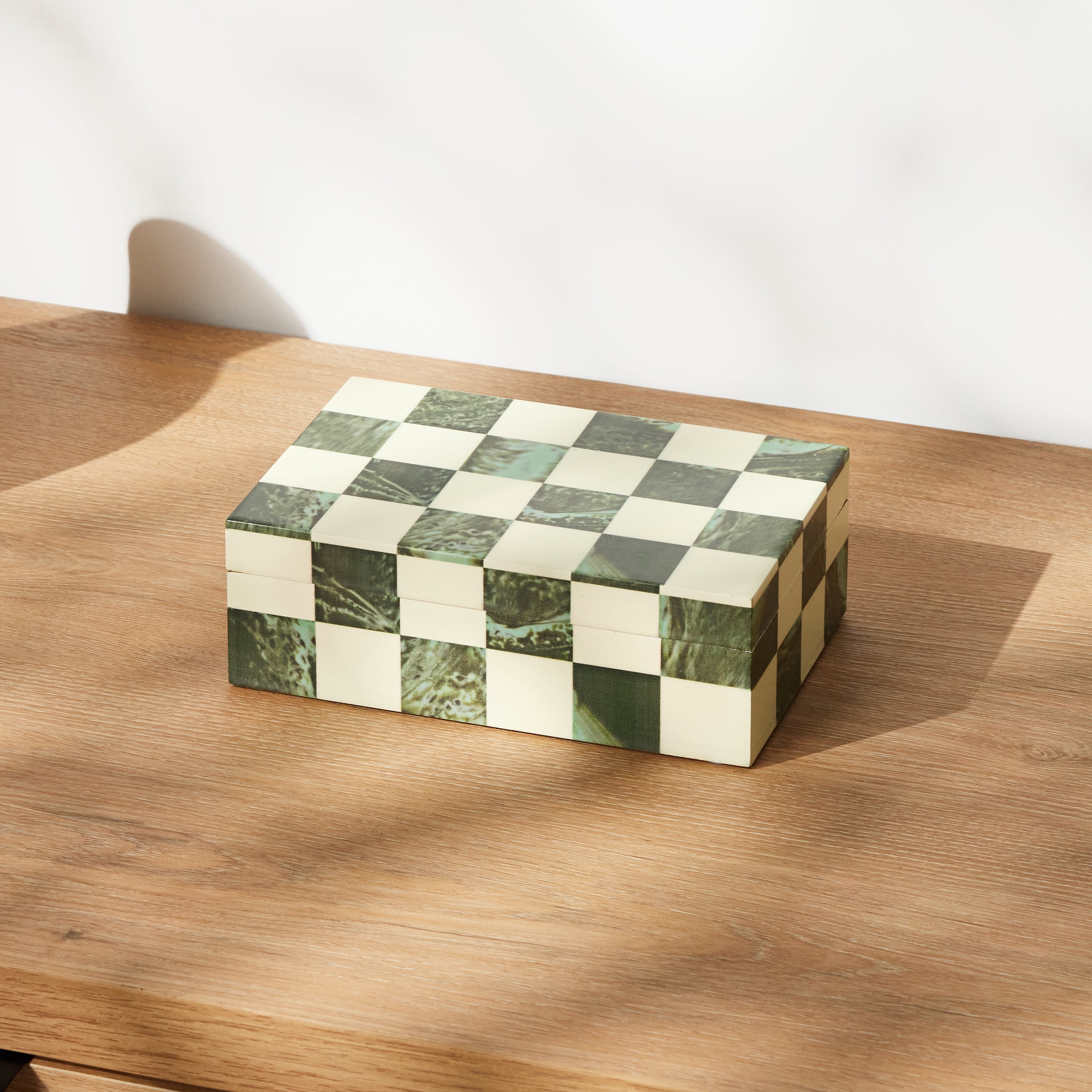 Anko Green Check Decor Box