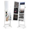 thumbnail image 1 of Costway Jewelry Cabinet Armoire Full Length Frameless Mirror Lockable W/ Lights White, 1 of 10