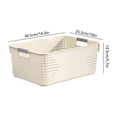 thumbnail image 3 of Kmonabie Upgraded Stackable Storage Bins with Handle, White Plastic Organizer Containers for Kitchen Pantry Bathroom Cabinet Drawer Wardrobe Organization, 3 of 6