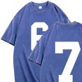 thumbnail image 4 of Pisexur 67 Chandail Col Rond Drôle Six Sept 6 7 Mème Gén Alpha Argot T-Shirt Bleu,4TG, 4 of 5