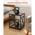 thumbnail image 3 of KFFKFF End Table, 2-Tier Square Side Table with Open Storage Shelves, Modern Nightstand Bedside Desk with X-Design Metal Frame, 3 of 9