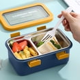 thumbnail image 1 of RRJ Stainless Steel Insulated Lunch Box, Compartmentalized Bento Box For Office Workers Study, Leakproof Thermal Food Container With Rice Divider For Meal Prep Office Study Picnic, 1 of 6