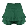 thumbnail image 5 of Timegard Wide Leg Shorts for Women Elastic Waisted Smocked Ruffle Bottom Flowy Lounge Shorts Beach Wear, 5 of 5