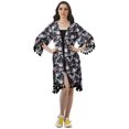 thumbnail image 3 of Moomaya Front Open Printed Shrug 3/4 Sleeve Georgette Beach Cover Up For Women, 3 of 6