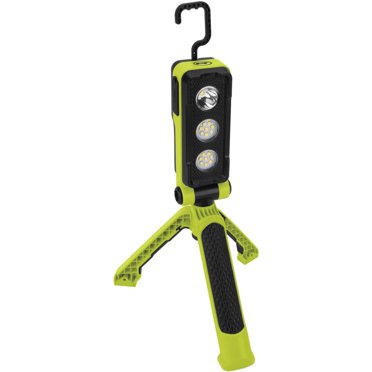Performance Lampe de Travail d'Outil W2688 FirePoint X; Rectangulaire; Autoportante; Portable; DEL; jusqu'à 2,5 Heures d'Autonomie; Alimentée par Batterie; Vert/noir; avec Câble de Chargement/trépied Pliant et Crochet Pivotant