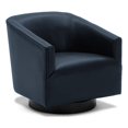 thumbnail image 1 of Comfort Pointe Gaven Midnight Blue Faux Leather Wood Base Swivel Chair, 1 of 2