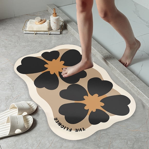 Diatomite Absorbent Floor Mat | Non Slip Bathroom Door Mat | Quick Dry Microfiber Rug for Shower, Vanity, & Pets | Multi-Use | 15.74x23.62in | Soft, Thick, Machine Washable | 1 Pack