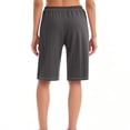 thumbnail image 3 of Plebaso Knee Length Shorts for Women Drawstring Lounge Long Shorts Summer Athletic Shorts with Pockets, 3 of 4