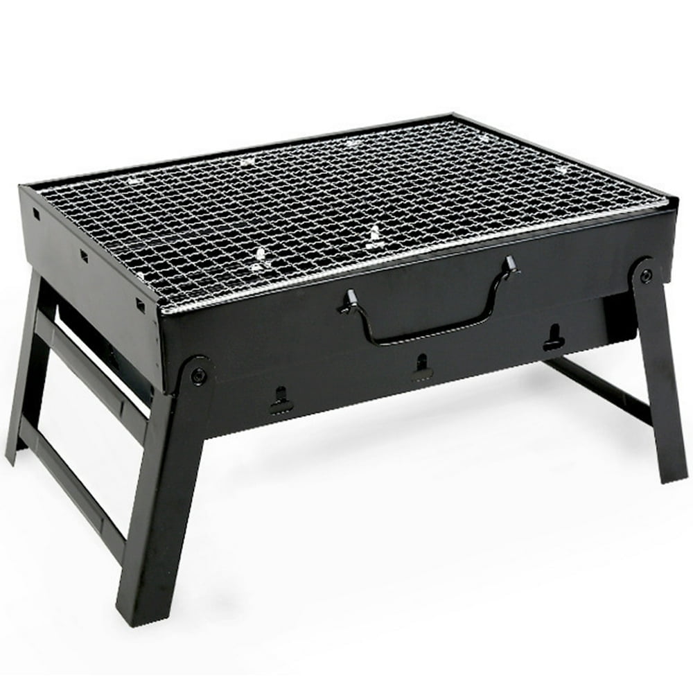 Portable Barbecue Charcoal Grill Foldable BBQ Grill Stainless Steel Wood Burning BBQ Stoves Outdoor Camping Barbecue Cooking Grills Stoves Smokers Tool for Picnic Beach Backyard