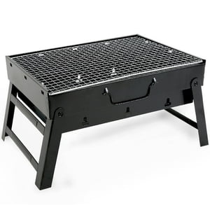 Portable Barbecue Charcoal Grill Foldable BBQ Grill Stainless Steel Wood Burning BBQ Stoves Outdoor Camping Barbecue Cooking Grills Stoves Smokers Tool for Picnic Beach Backyard