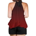 thumbnail image 4 of Weiqiqre Womens Tops Adjustable Tie Neckline Ruffle Hem Sleeveless Flowy Halter Tops, 4 of 6