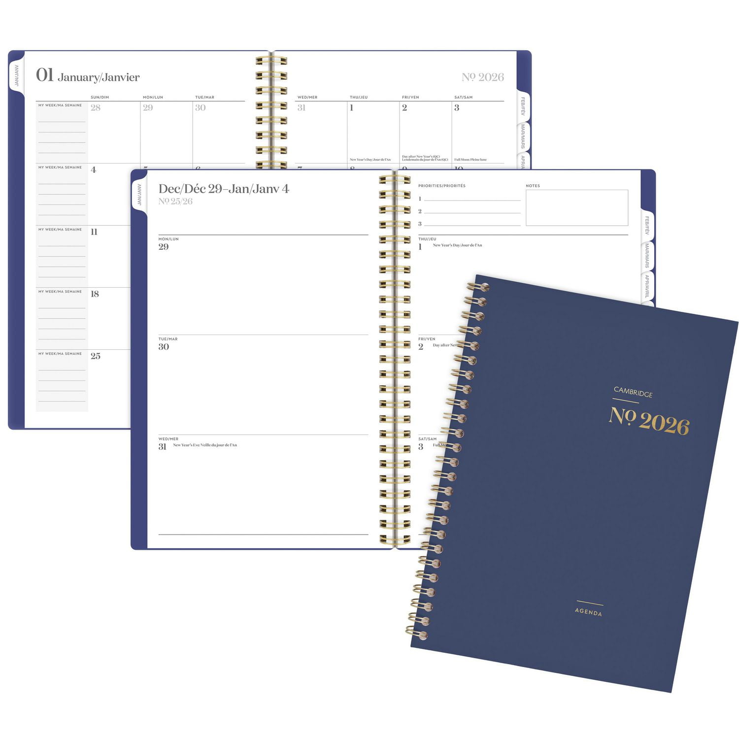 Agenda hebdomadaire Cambridge Workstyle Classic Navy 2026