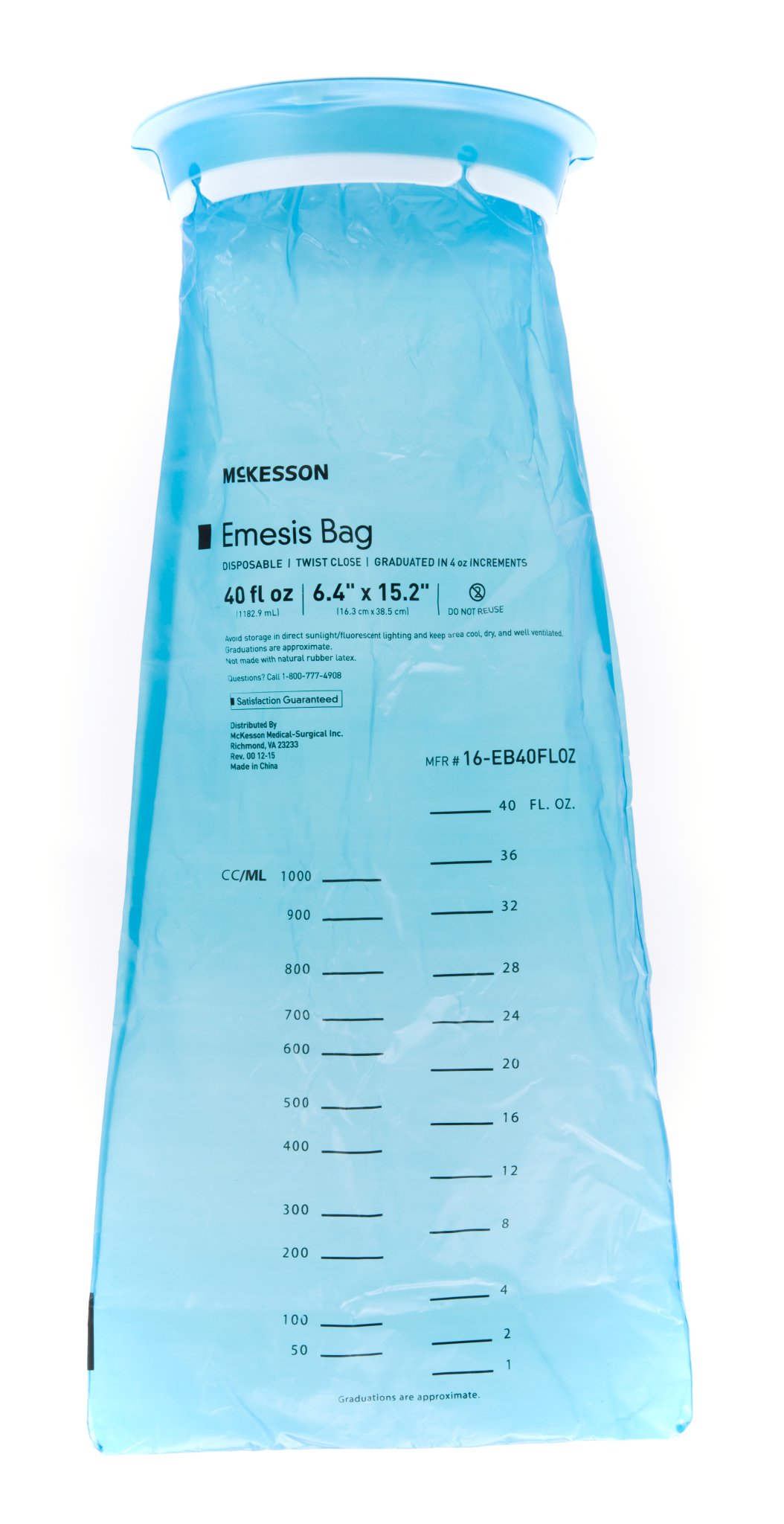 McKesson BAG, EMESIS 1000CC GRAD 40OZ (25/SL 4SL/CS) MGM16