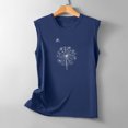 thumbnail image 4 of Besolor Débardeurs pour Femmes 2024 Tendance Imprimé Col Rond Sans Manches T-Shirts Décontractés Amples Tunique d'Été Blouse, 4 of 5