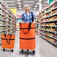 thumbnail image 3 of Protable Shopping Trolley Bag With Wheels Foldable Cart Rolling Grocery Handbag, 3 of 6