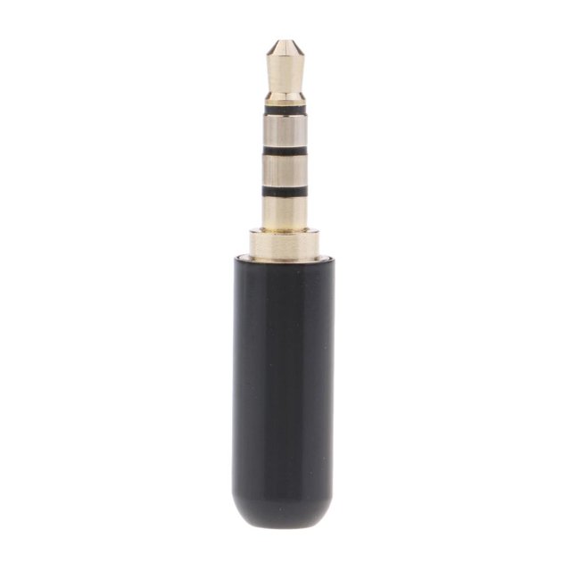 Esquirla Replacement Gold Plated 4 Pole 3.5mm Male Repair headphone Jack Plug Metal Audio black