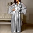 thumbnail image 2 of Penkiiy Robe en Dentelle Patchwork Pyjama à Manches Courtes pour Femme Pyjama Court Décontracté Vêtements de Maison m Gris, 2 of 9