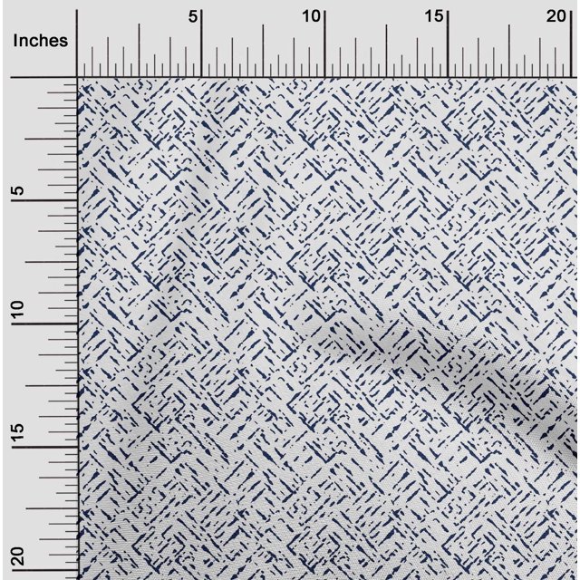 oneOone Georgette Viscose Navy Blue Fabric Abstract Small Sewing Material Print Fabric By The Yard 42 Inch Wide