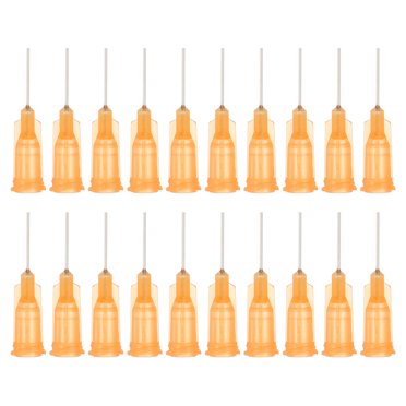 Aiguilles Distributrices 23Ga, 102 Pcs Aiguilles Distributrices Industrielles à Pointe Émoussée 1/2 Pouce avec Aiguille Luer Lock pour Recharges d'Encres Liquides Colle Adhésive Huile, Orange