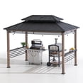 thumbnail image 3 of Sunjoy 8ft. x 12 ft. Cedar Framed Grill Gazebo with DC Solar Power, 3 of 13