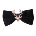 thumbnail image 1 of Men's Velvet Bow Tie Christmas Elk Design Decorative Accessory Black, 1 of 8