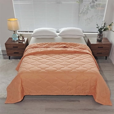 LSLJS Skin-Friendly Plain Printed Washed Cotton Summer Quilt 100x150cm Orange