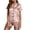#03Pink, variant on yoeyez Womens Satin Pajama Set 2Pcs Ruffle Notch Collar Sleepwear Button Down Short Sleeve Shorts Pjs Sets Silk Pajamas for Women Loungewear Yellow M