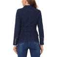 thumbnail image 3 of INSPIRE CHIC Veste en Denim à Revers Cranté à Manches Longues avec Boutons et Poches pour Femme TP Noir-Bleu, 3 of 7