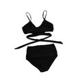 thumbnail image 2 of Gupgi Female  Spaghetti Strap Bikini Tops+ Leopard Print Bikini Panties, 2 of 6