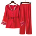 thumbnail image 1 of LSLJS Ensemble Deux Pièces pour Femme, Manches Longues, Col en V, Pyjama en Dentelle Satinée, Ensemble Hauts et Pantalons, Ensembles de Pyjama pour Femmes, Cadeaux pour Femmes, 1 of 3