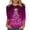christmas sweaterA03-Hot Pink, variant on yoeyez Christmas 3/4 Sleeve Shirts for Women Christmas Snowman Print Top Cute Santa Print T-Shirt Round Neck Holiday Tunic Tops Women Sweaters Clearance Cheap