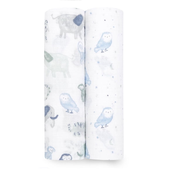 Aden + Anais™ Essentials 2-Pack Swaddles - Cotton Muslin - Time to Dream